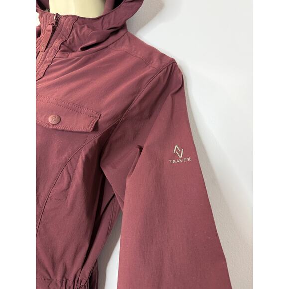 Eddie Bauer Atlas 2.0 TRAVEX Long Lightweight Vented Hooded Jacket Burgundy S - Picture 5 of 13